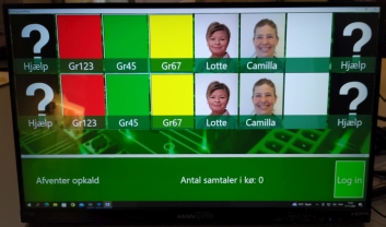 Screenshot of the user-controlled reception — the menu is placed at the bottom so users with limited motion can reach it on the touch screen