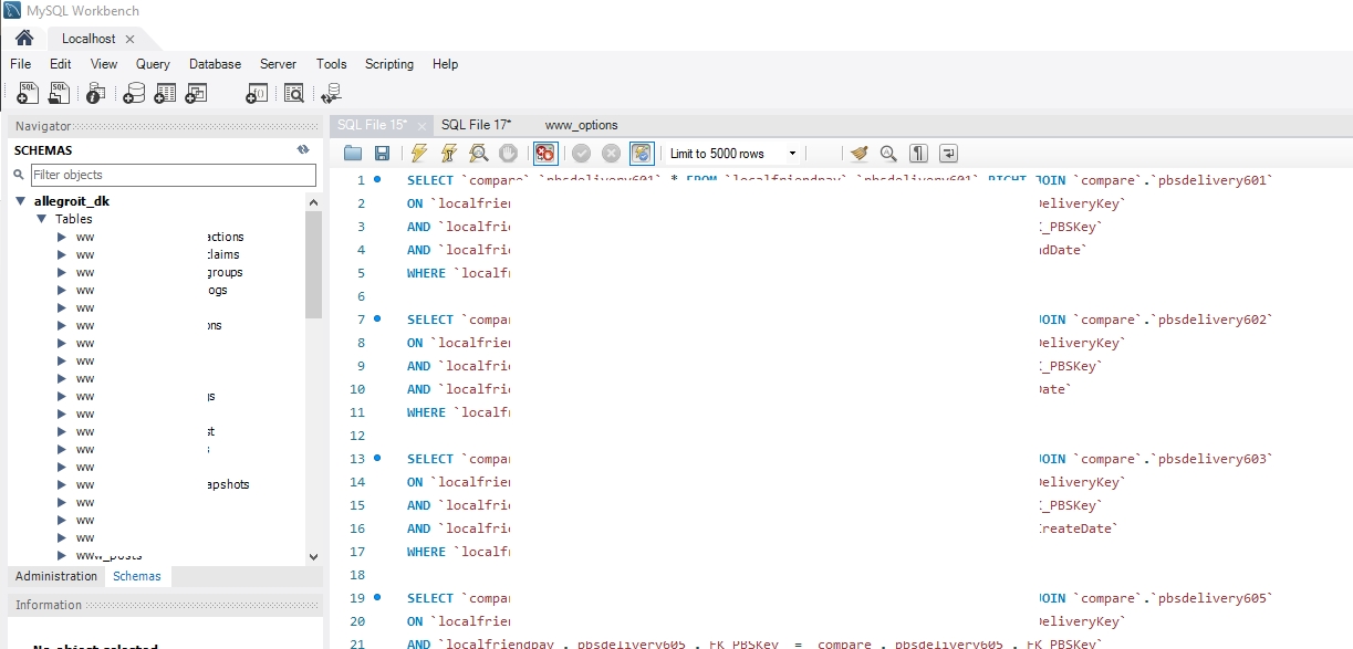 Import Script for MySQL Database