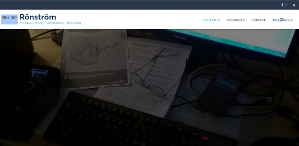 Website for Rönström — Freelance Plastic Engineering