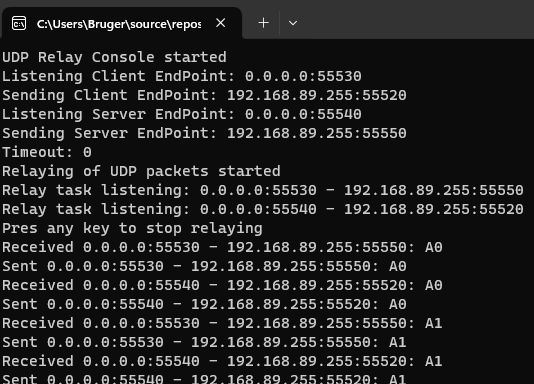 UDP Relay skærmbillede